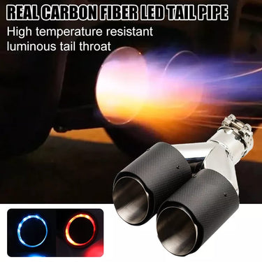 Tubo escape acero inoxidable fibra carbon con luz